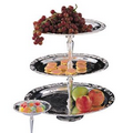 17" Silver Plated 3-Tier Tray